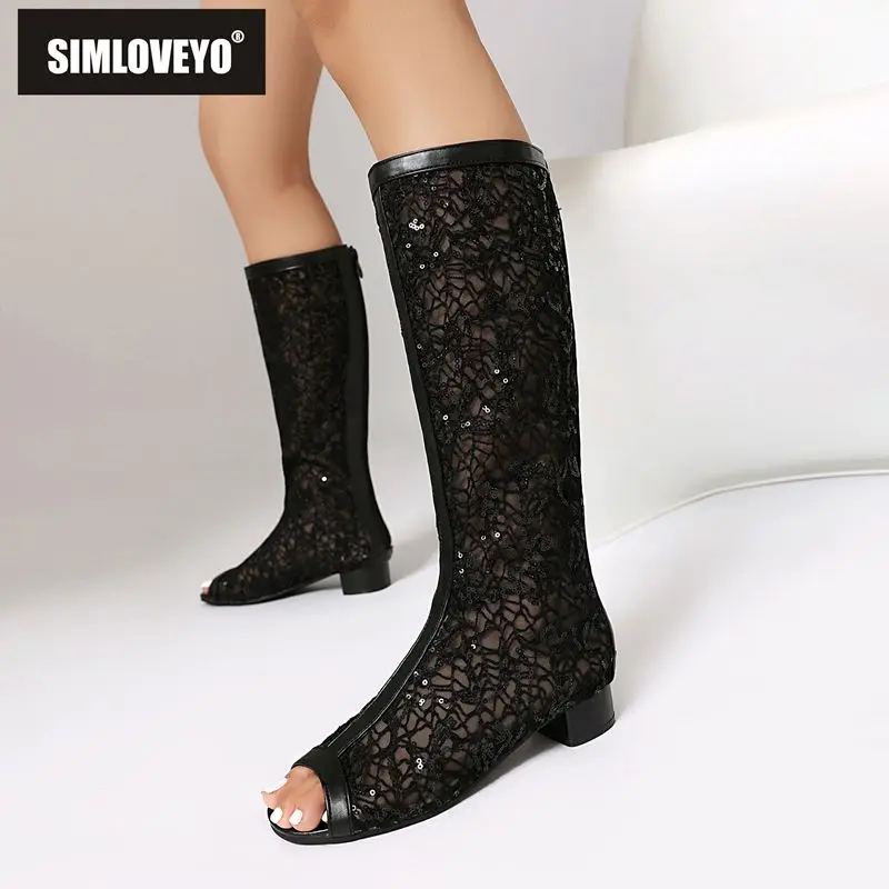 SIMLOVEYO 2025 New Design Female Sandals Peep Toe Block Heels Zipper Breathable Mesh Knee High Summer Shoes Dating 43 44 45 46
SIMLOVEYO 2025 New Design Female Sandals Peep Toe Block Heels Zipper Breathable Mesh Knee High Summer Shoes Dating 43 44 45 46