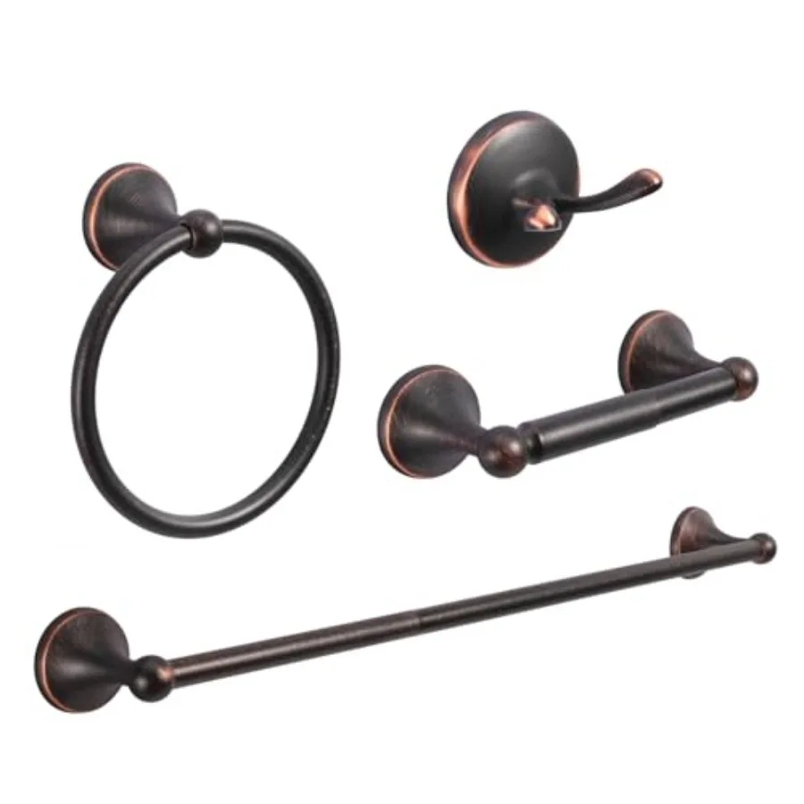 4-Piece Bathroom Hardware Set: Bathroom Accessory Set, Towel Bars, Towel Ring, Toilet Paper Holder, Robe Hook, Wall Mounted, Op
4-Piece Bathroom Hardware Set: Bathroom Accessory Set, Towel Bars, Towel Ring, Toilet Paper Holder, Robe Hook, Wall Mounted, Op