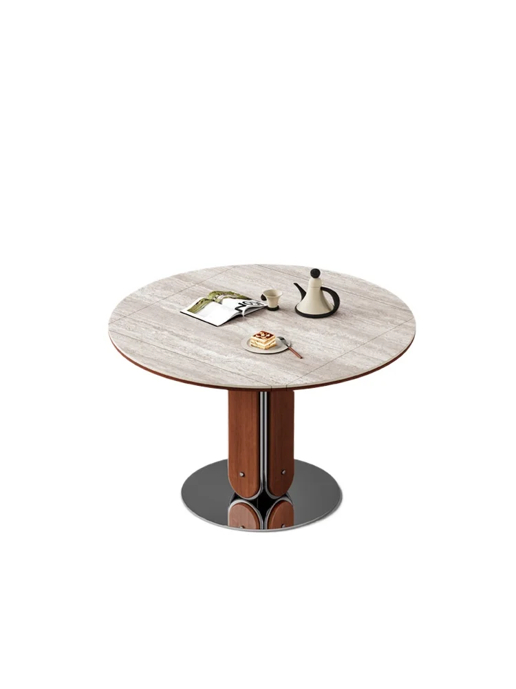 Rock slab dining table variable round table household small apartment folding square and round dual-purpose light luxury
Rock slab dining table variable round table household small apartment folding square and round dual-purpose light luxury