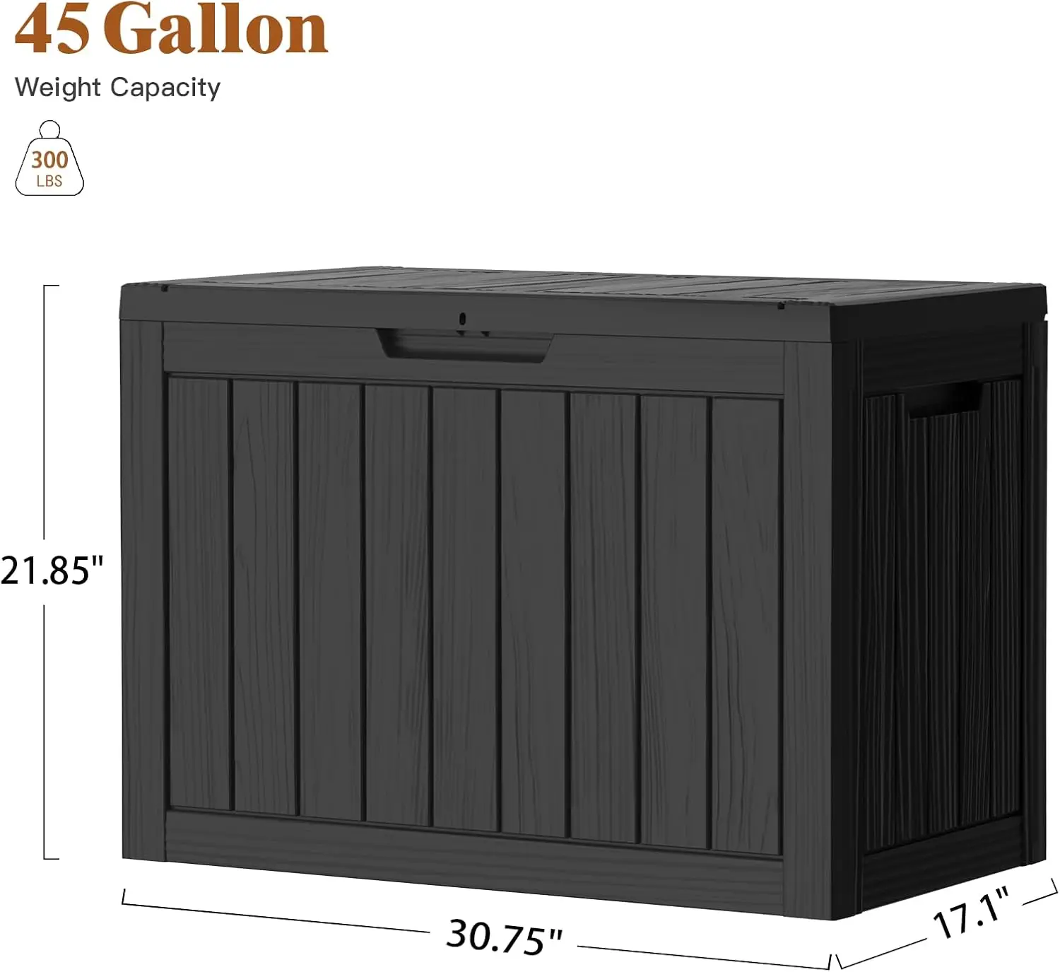 45Gal Black Deck Box - Waterproof & UV-Resistant Outdoor Storage w/Lockable Lid - For Patio/Garden Furniture
45Gal Black Deck Box - Waterproof & UV-Resistant Outdoor Storage w/Lockable Lid - For Patio/Garden Furniture
