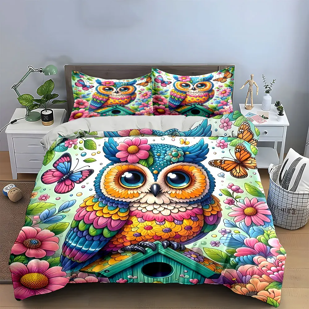 Colorful Owl Floral Wall Art Multiple sizes kid's and adults' bedroom Exquisite 3PC bedding set, gift
Colorful Owl Floral Wall Art Multiple sizes kid's and adults' bedroom Exquisite 3PC bedding set, gift