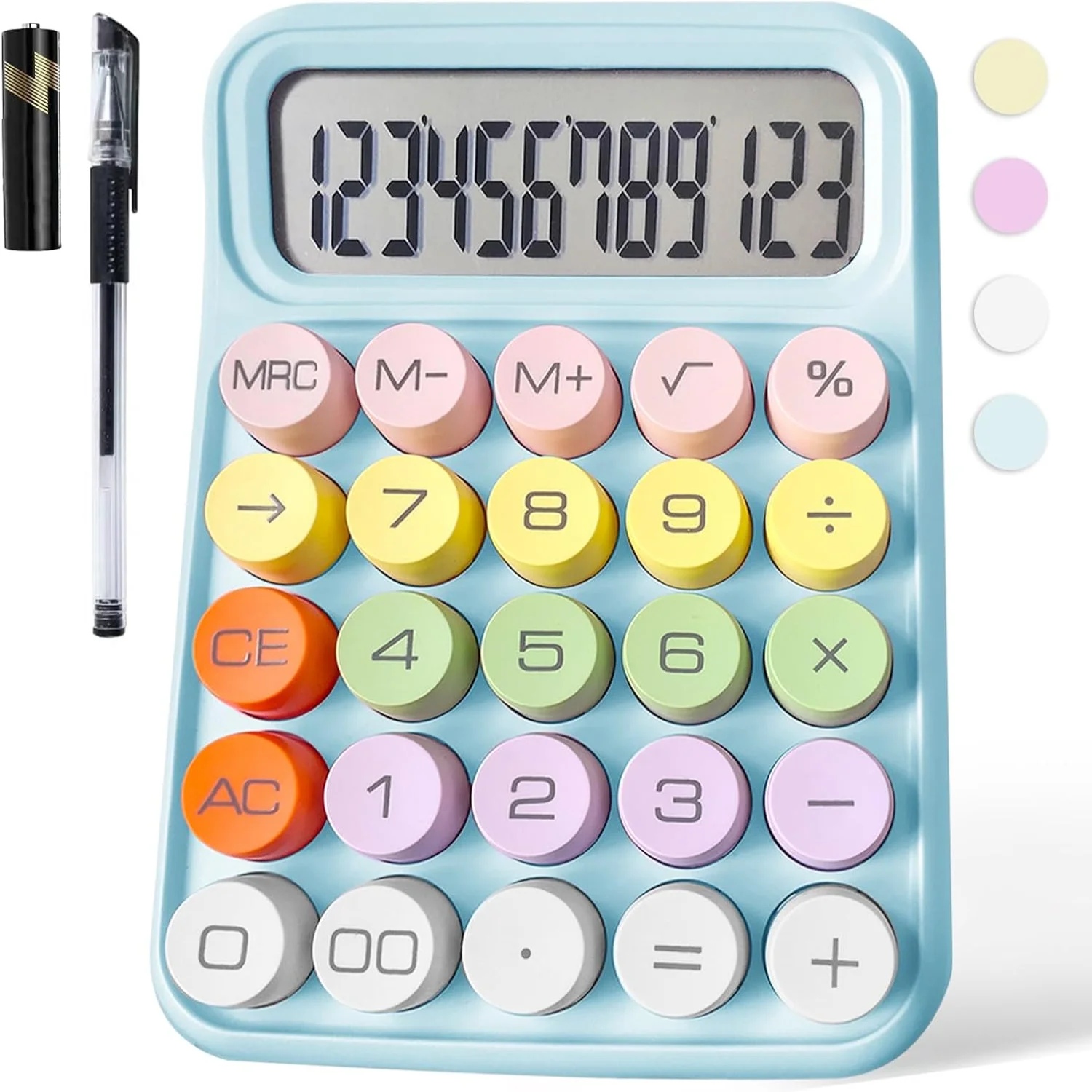 Mechanical Calculator,Calculator Cute 12 Digit Large LCD Display Big Round Button Calculator Use as Office Calculators Desktop 1
Mechanical Calculator,Calculator Cute 12 Digit Large LCD Display Big Round Button Calculator Use as Office Calculators Desktop 1