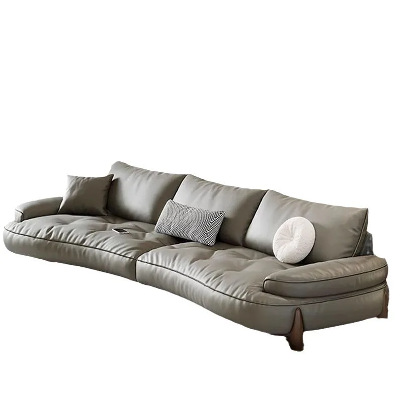 Leather sofa Internet celebrity minimalist creative arc high-end designer retro style living room combination
Leather sofa Internet celebrity minimalist creative arc high-end designer retro style living room combination