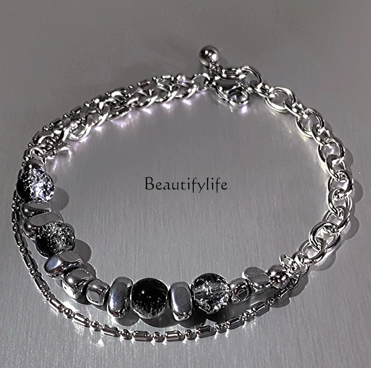 Black Planet Double-Layer Stitching Bracelet Women's Bracelet Light Luxury Minority Bracelet
Black Planet Double-Layer Stitching Bracelet Women's Bracelet Light Luxury Minority Bracelet