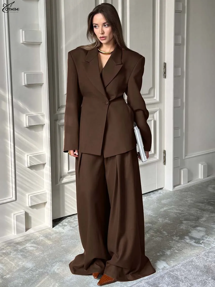 Oymimi Fashion Brown 2 Piece Sets Woman Outfit Elegant Long Sleeve Single Button Blazers And Simple Straight Wide Leg Pants Sets
Oymimi Fashion Brown 2 Piece Sets Woman Outfit Elegant Long Sleeve Single Button Blazers And Simple Straight Wide Leg Pants Sets