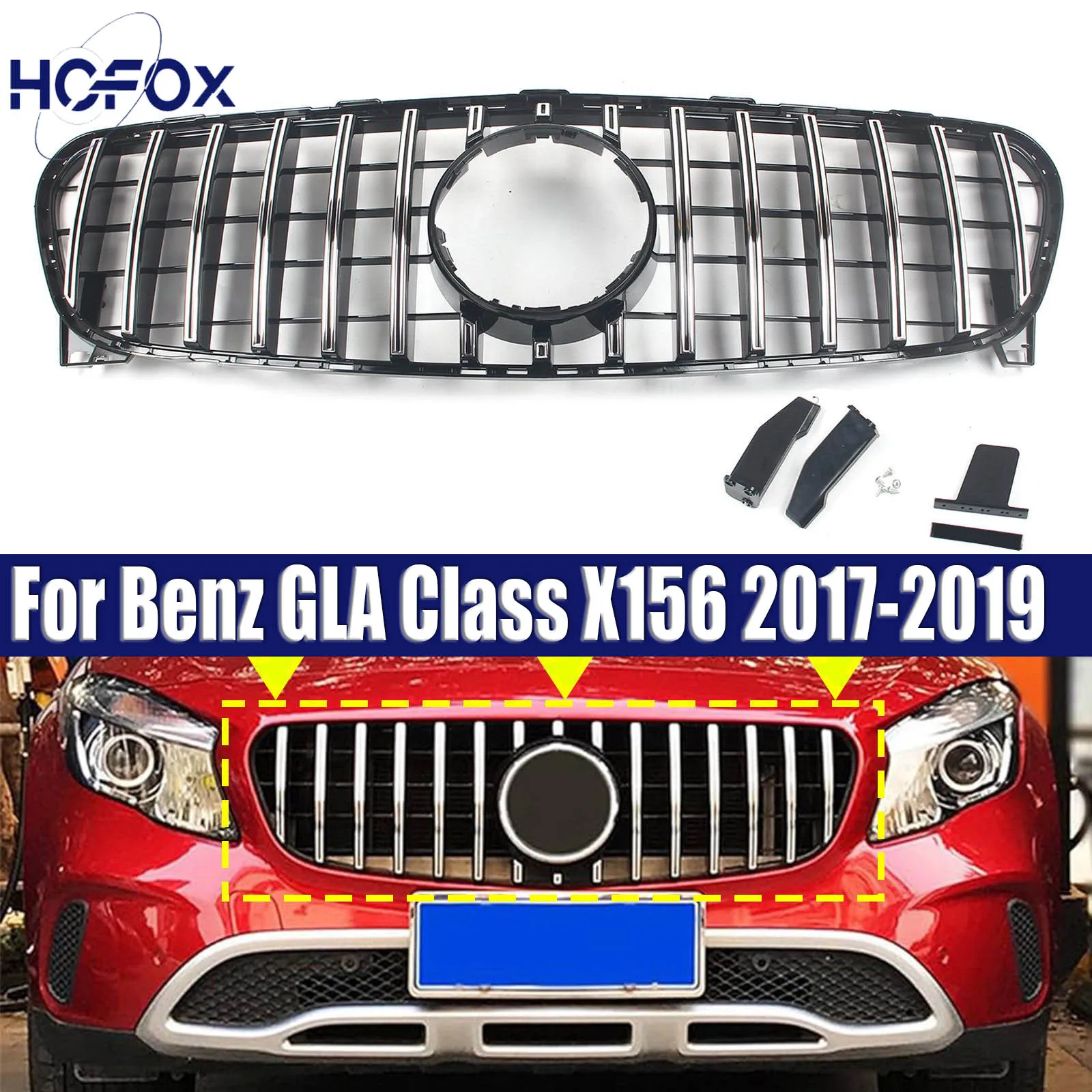 GT Style Front Bumper Grille Grill For Mercedes Benz GLA Class X156 2017-2019 Black Silver Racing Grill
GT Style Front Bumper Grille Grill For Mercedes Benz GLA Class X156 2017-2019 Black Silver Racing Grill