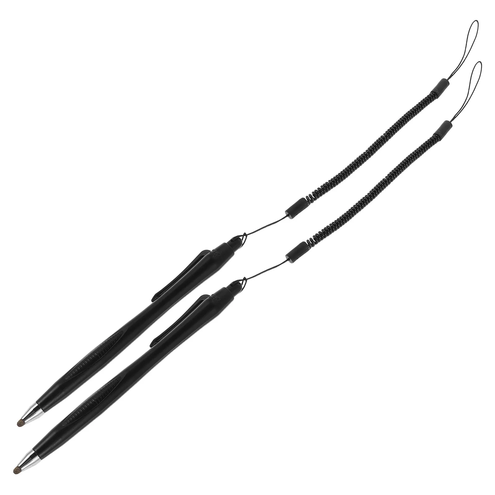 2Pcs Capacitive Stylus Pen Fiber Tip Spring Mechanism Tether Universal Touch Screen Precision Stylus for Tablet Phone Drawing