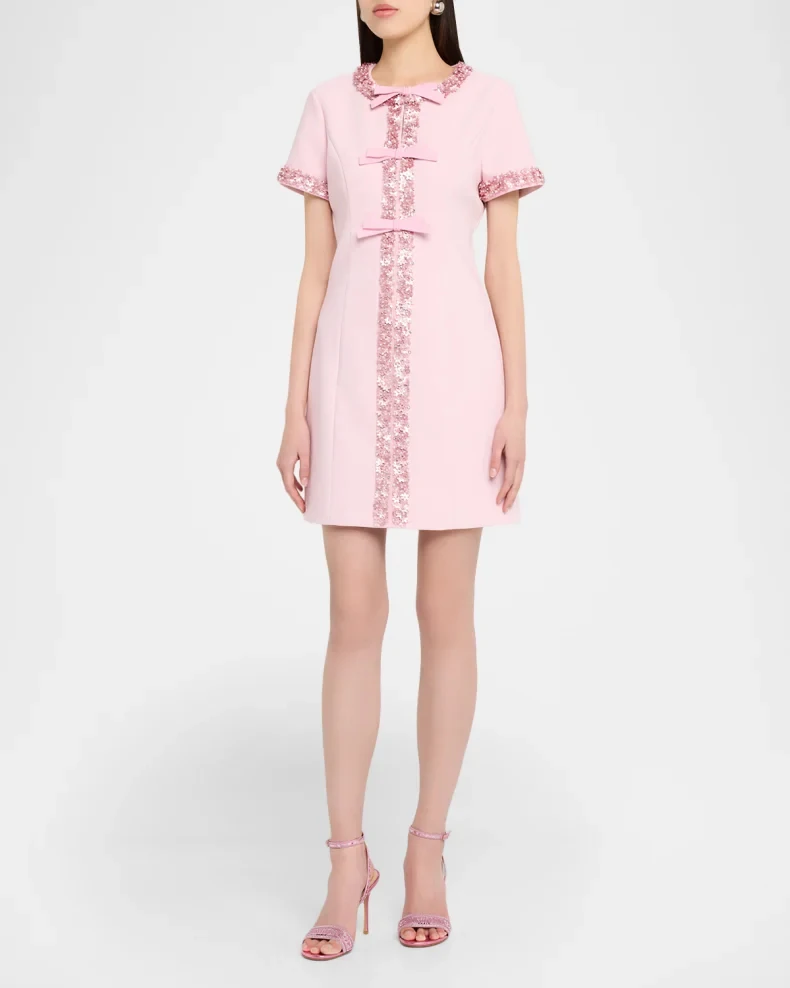 Customized Elegant Jersey Sequined Rhinestone Bow A-line Scoop Neck Mini Dresses Bespoke Occasion Dresses Fashion Modern Style
Customized Elegant Jersey Sequined Rhinestone Bow A-line Scoop Neck Mini Dresses Bespoke Occasion Dresses Fashion Modern Style