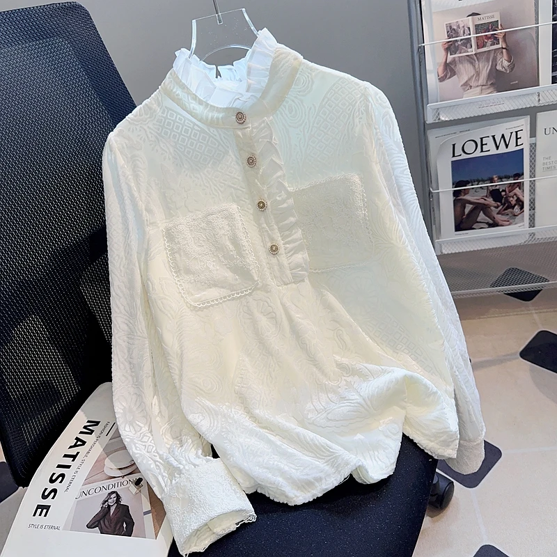 Women Blouse Shirt New Elegant Long Sleeve Ruffled Collar Lace Blouse Shirt Women Tops Blouses Shirts Blusas Camisas 2025 Q582
Women Blouse Shirt New Elegant Long Sleeve Ruffled Collar Lace Blouse Shirt Women Tops Blouses Shirts Blusas Camisas 2025 Q582