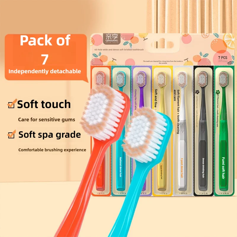 7pcs Detachable Manual Toothbrush With A Variety Of Colors And Cute Sharp Line Wide Head Soft Bristle Family Set Toothbrush
7pcs Detachable Manual Toothbrush With A Variety Of Colors And Cute Sharp Line Wide Head Soft Bristle Family Set Toothbrush