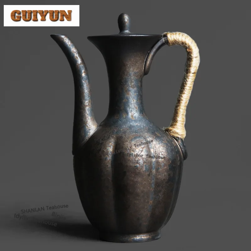 300ml Coarse Pottery Kiln Fambe Song Dynasty Wine Pot Household Chinese Zen Baijiu Sake Handheld Wine Pourer Collection Craft
300ml Coarse Pottery Kiln Fambe Song Dynasty Wine Pot Household Chinese Zen Baijiu Sake Handheld Wine Pourer Collection Craft