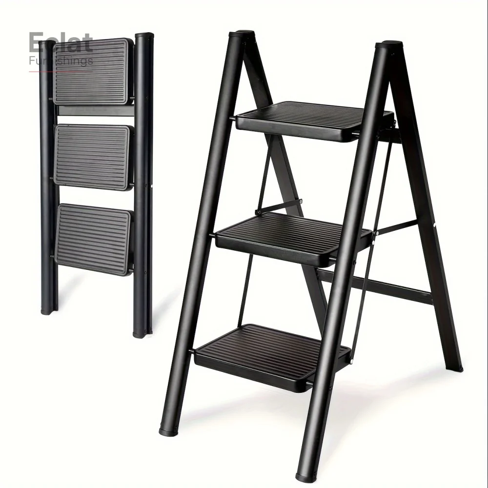 3 Step Ladder Aluminum Light Folding Step Bench Wide Non slip Pedal 300 lb Capacity Home Office Portable Ladder black
3 Step Ladder Aluminum Light Folding Step Bench Wide Non slip Pedal 300 lb Capacity Home Office Portable Ladder black