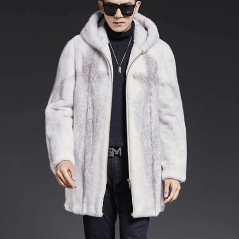 Мужские пальто с капюшоном из искусственного меха лисы, средней длины, однотонные, с длинными рукавами, на молнии, свободного кроя, уличная одежда, повседневные, осень-зима 2026
Мужские пальто с капюшоном из искусственного меха лисы, средней длины, однотонные, с длинными рукавами, на молнии, свободного кроя, уличная одежда, повседневные, осень-зима 2026