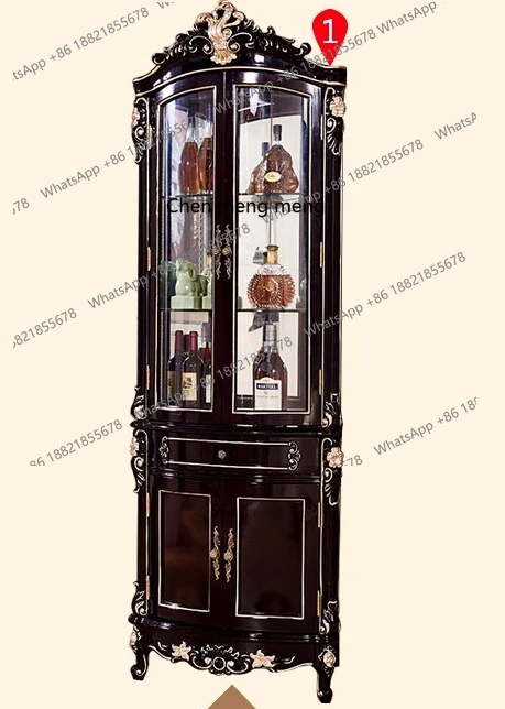 European solid wood wine cabinet American villa home living room storage corner floor cabinet water-based paint triangle
European solid wood wine cabinet American villa home living room storage corner floor cabinet water-based paint triangle