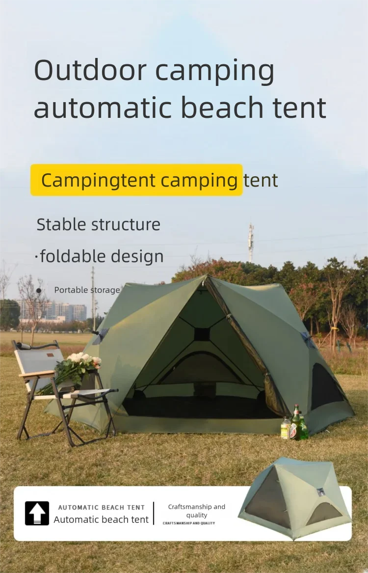 Outdoor Camping Tent Fully Automatic Quick Open No Setup 2-3 People Sunscreen Rainproof Portable Camping Equipment
Outdoor Camping Tent Fully Automatic Quick Open No Setup 2-3 People Sunscreen Rainproof Portable Camping Equipment