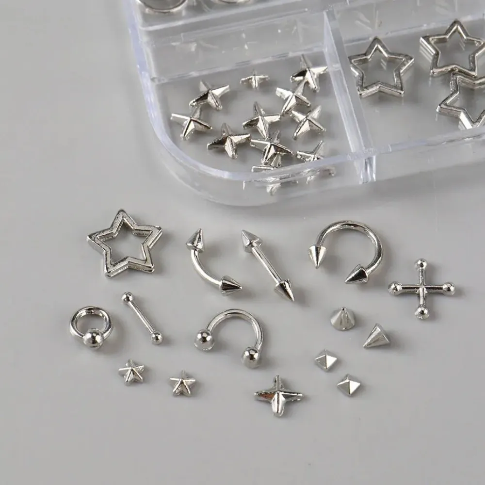 New 12 Grids Nail Charms Y2K Alloy Nail Decor Metal Rivets Silvery Golden Manicure Accessories
New 12 Grids Nail Charms Y2K Alloy Nail Decor Metal Rivets Silvery Golden Manicure Accessories