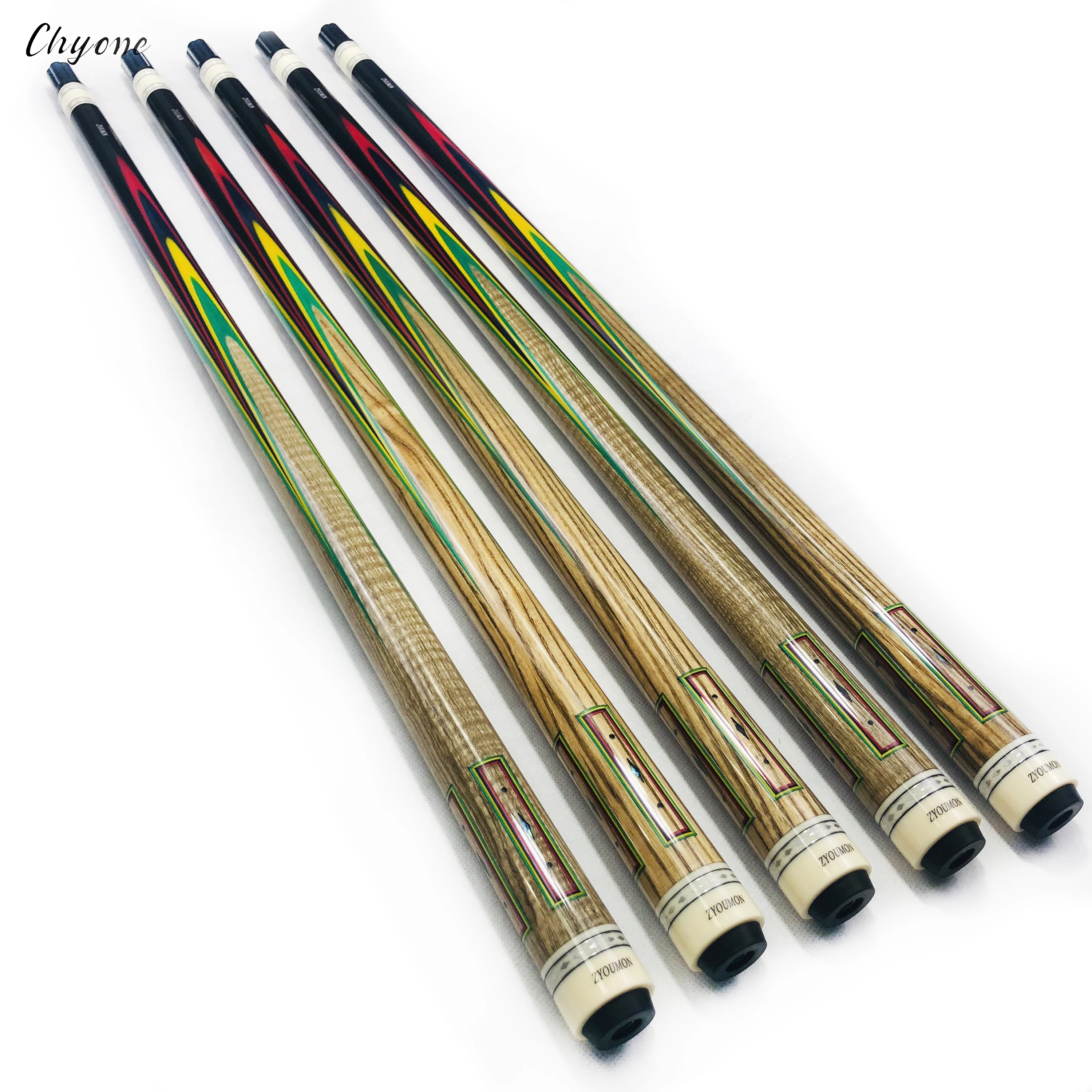 Chyone Handmade Ebony Rainbow Spliced Curly Wood Carom Pool Cue With Inlay
Chyone Handmade Ebony Rainbow Spliced Curly Wood Carom Pool Cue With Inlay