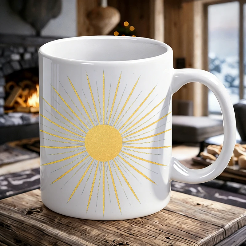 Minimalist Gold Sun Ceramic Mug Celestial Sun Ray Coffee Cup, milk cup, office cup, gift for friends, fade-resistant
Minimalist Gold Sun Ceramic Mug Celestial Sun Ray Coffee Cup, milk cup, office cup, gift for friends, fade-resistant
