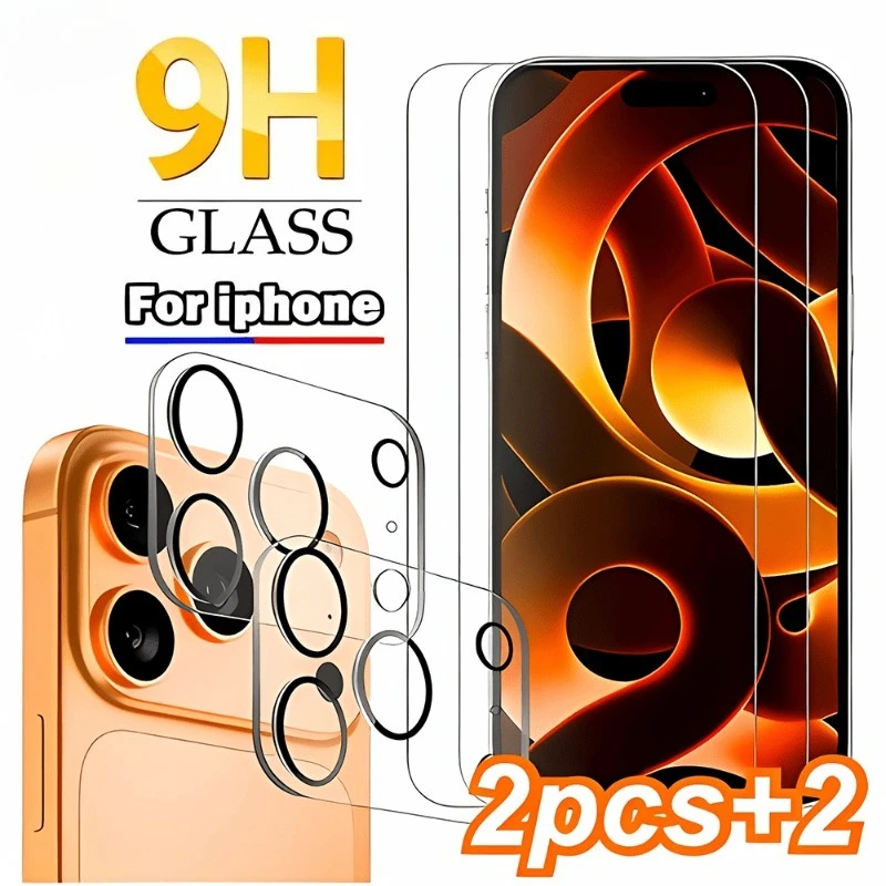 2Pcs HD Tempered Glass Screen Protector With 2Pcs Camera Screen Protector For IPhone 17 16 15 Pro Max 14 13 12 11 Pro Mini 16e
2Pcs HD Tempered Glass Screen Protector With 2Pcs Camera Screen Protector For IPhone 17 16 15 Pro Max 14 13 12 11 Pro Mini 16e