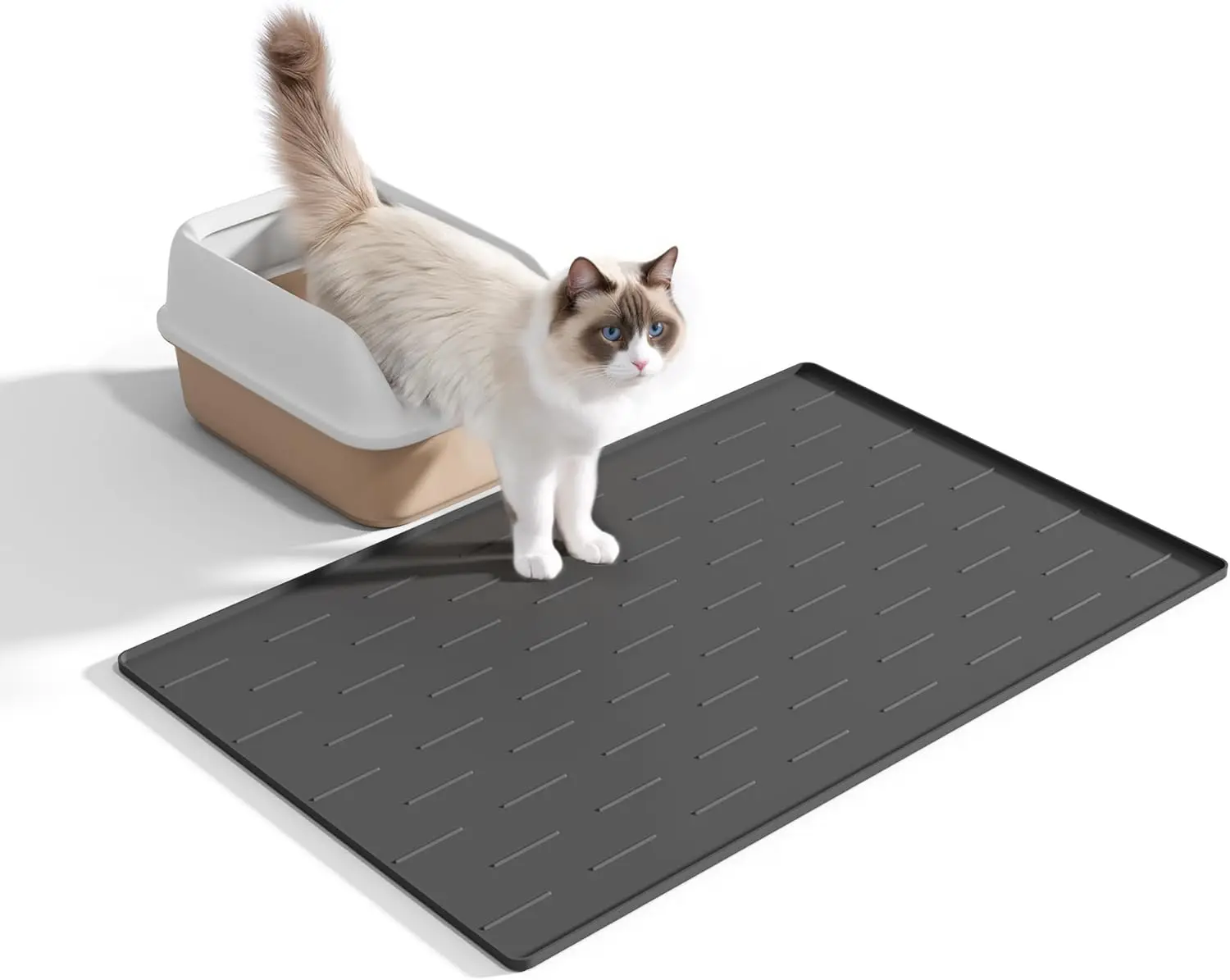 Pieviev Silicone Cat Litter Trapping Mat, 34''x22'' Large Cat Litter Mat, Easy to Clean Waterproof Indoor Cats, Dark Grey
Pieviev Silicone Cat Litter Trapping Mat, 34''x22'' Large Cat Litter Mat, Easy to Clean Waterproof Indoor Cats, Dark Grey