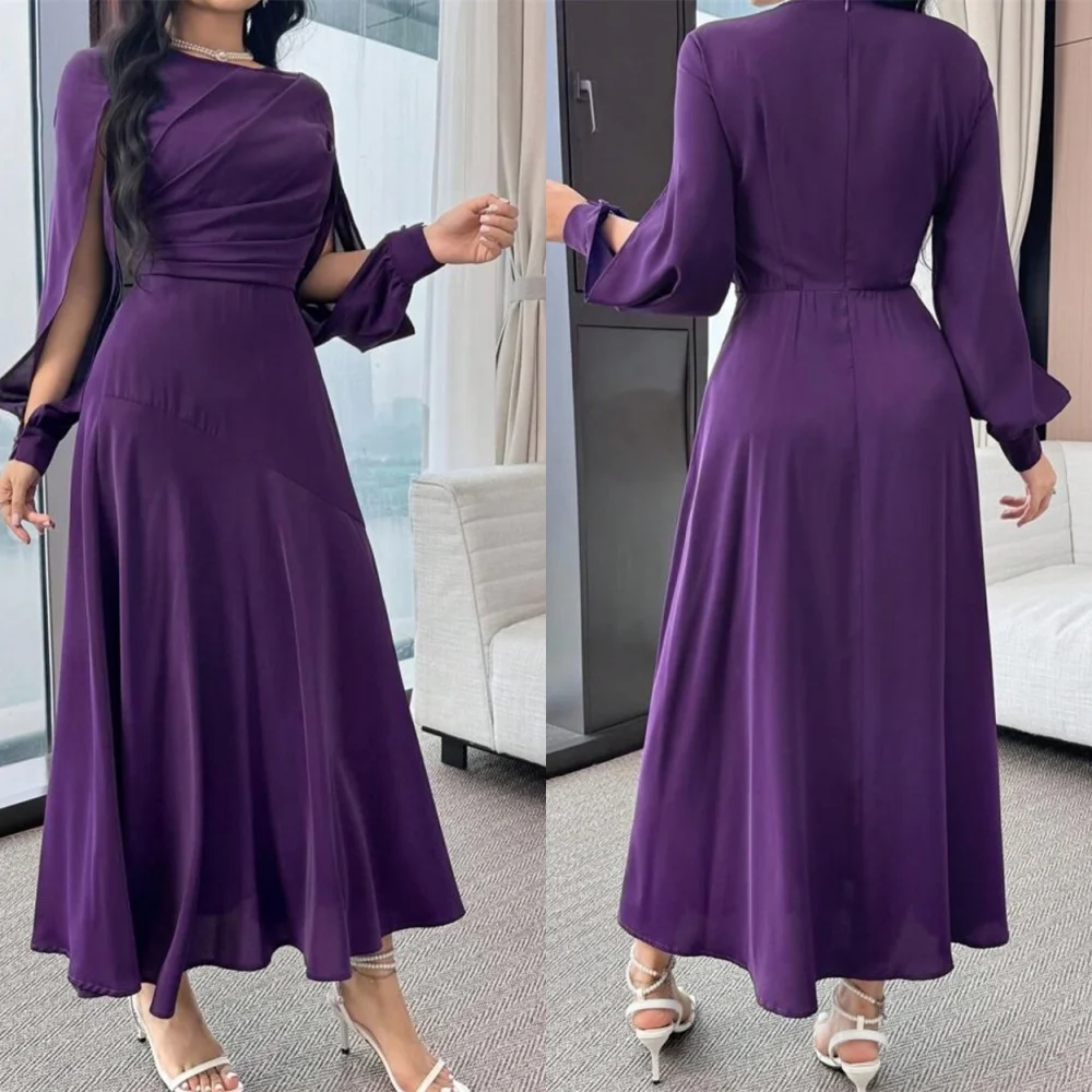 Customized High Quality Dark Purple Chiffon Evening Dress Temperament Scoop Long Sleeves Zipper Back Special Occasion Gowns
Customized High Quality Dark Purple Chiffon Evening Dress Temperament Scoop Long Sleeves Zipper Back Special Occasion Gowns