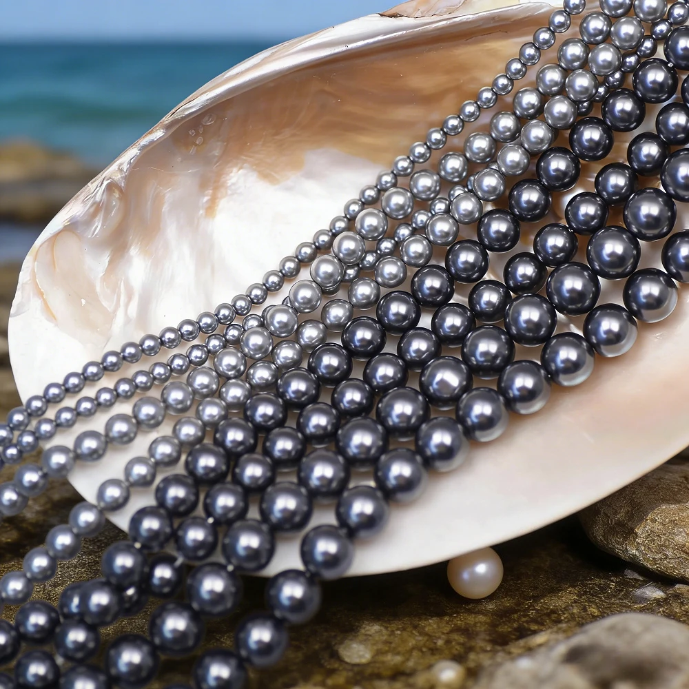 4/6/8/10mm Shiny Smooth Natural Freshwater Shell Black Gray Round Bead Loose for DIY Jewelry Make Necklace Accessories Strands
4/6/8/10mm Shiny Smooth Natural Freshwater Shell Black Gray Round Bead Loose for DIY Jewelry Make Necklace Accessories Strands