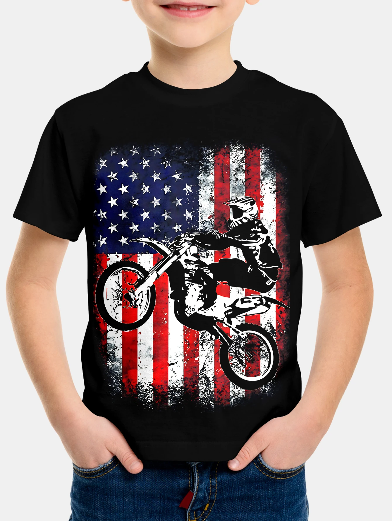 Boys'Motorcycle rider summer round neck short sleeved T-shirt, casual lightweight and comfortable top, 3D printed
Boys'Motorcycle rider summer round neck short sleeved T-shirt, casual lightweight and comfortable top, 3D printed