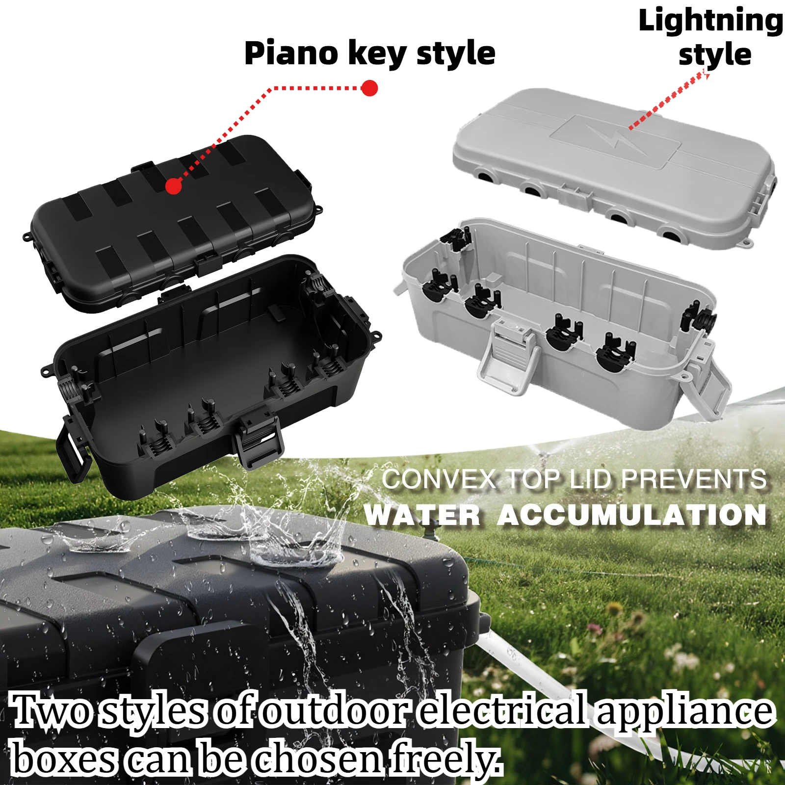 Outdoor Electrical Box, Waterproof Extension Cord Cover w/6 Cable Entry Ports, Weatherproof Connection Box for Power Strip,Plug
Outdoor Electrical Box, Waterproof Extension Cord Cover w/6 Cable Entry Ports, Weatherproof Connection Box for Power Strip,Plug
