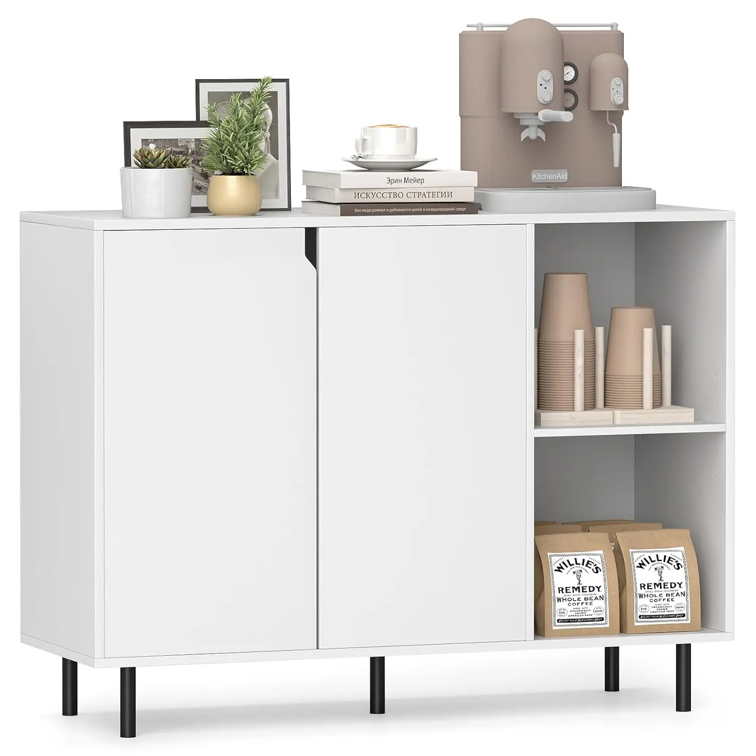 42” Sideboard Buffet Cabinet, Modern Kitchen Storage Cabinet With 2 Doors & Adjustable Shelves, Anti-Toppling Kit,, Customized
42” Sideboard Buffet Cabinet, Modern Kitchen Storage Cabinet With 2 Doors & Adjustable Shelves, Anti-Toppling Kit,, Customized