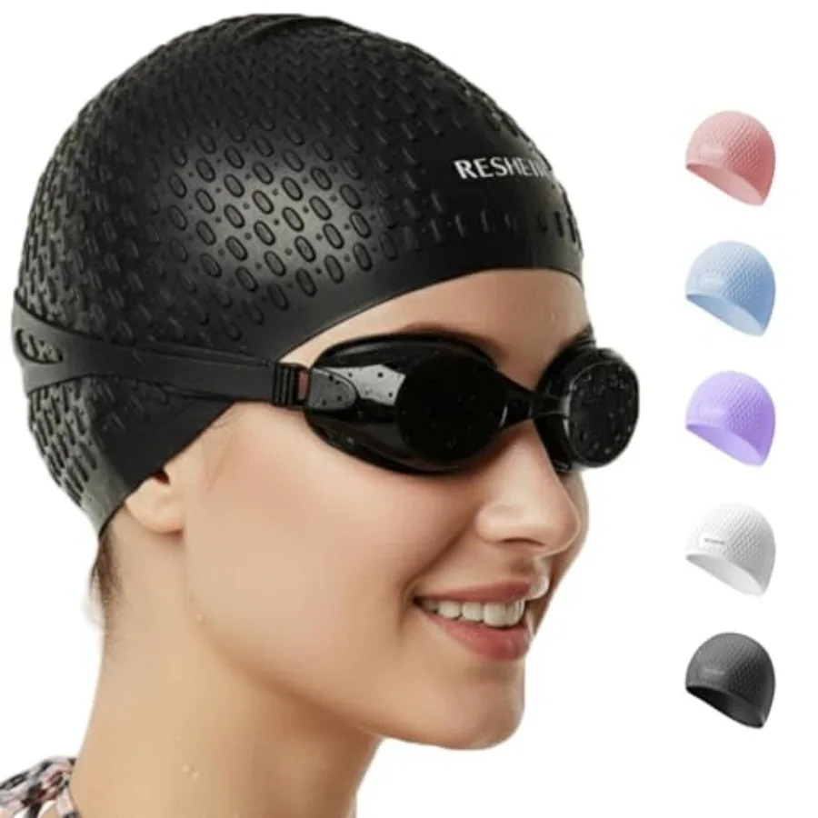 Silicone Swim Cap for Long Hair, 3D Textured Non-Slip Bathing Cap for Women Men Teens, Pool and Beach
Silicone Swim Cap for Long Hair, 3D Textured Non-Slip Bathing Cap for Women Men Teens, Pool and Beach