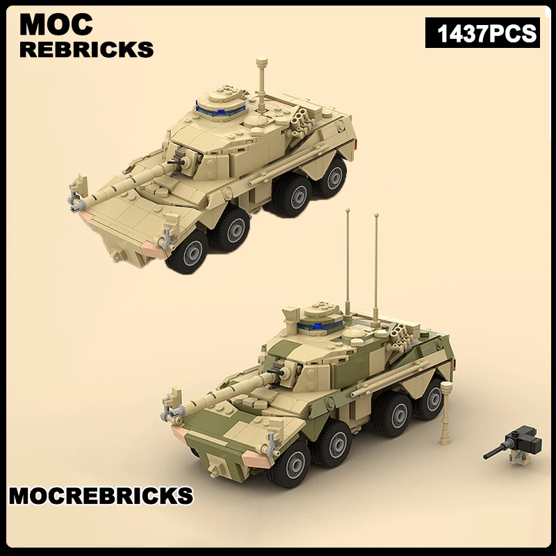 Military Series M56 Scorpion Rooikat Tank Armored Reconnaissance Vehicle MOC Building Block Model Toy Technology Brick Xmas Gift
Military Series M56 Scorpion Rooikat Tank Armored Reconnaissance Vehicle MOC Building Block Model Toy Technology Brick Xmas Gift