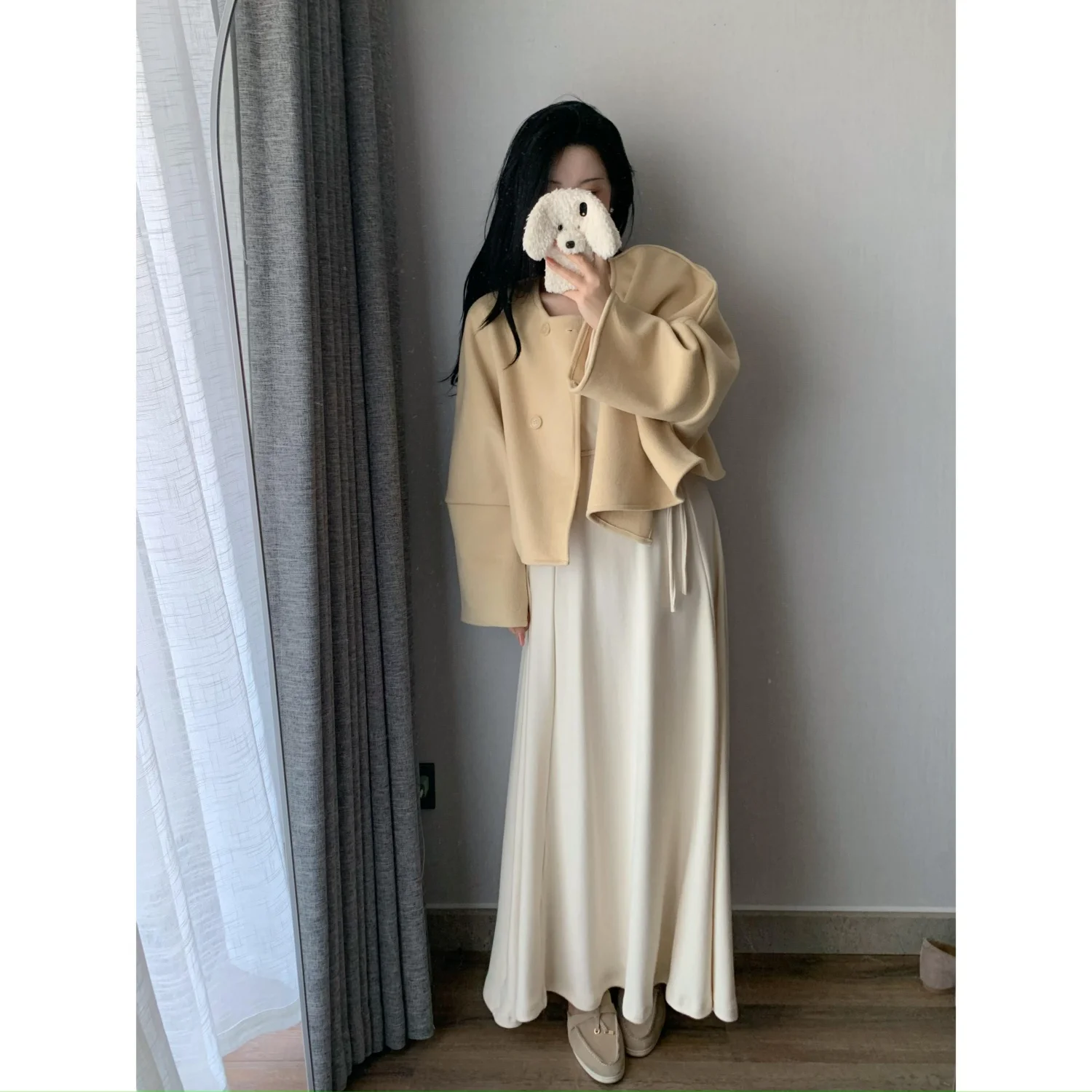 Теплый зимний комплект из двухслойного шерстяного жакета и юбки в китайском стиле, тонкий, для молодых женщин
Теплый зимний комплект из двухслойного шерстяного жакета и юбки в китайском стиле, тонкий, для молодых женщин