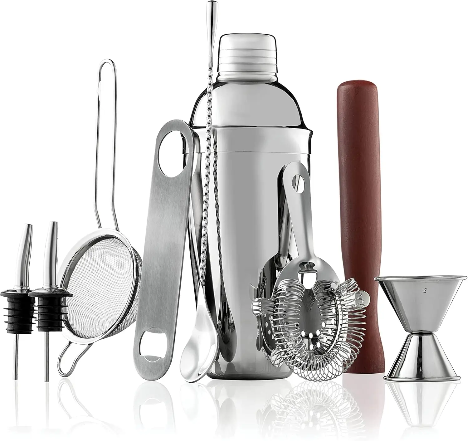 10-Piece Cocktail Shaker Set with Travel Bag - Stainless Steel Shaker Set Bartender Kit - Mixology Bartender Kit - Strainer, Muddler, Jigger, Bar Spoon, Bottle Opener, Pour Spouts - Bar Set
10-Piece Cocktail Shaker Set with Travel Bag - Stainless Steel Shaker Set Bartender Kit - Mixology Bartender Kit - Strainer, Muddler, Jigger, Bar Spoon, Bottle Opener, Pour Spouts - Bar Set