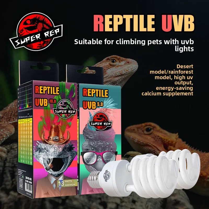 SuperRep Reptile UVB Energy Saving Lamp-UVB Bulb for Tortoises &Bearded Dragons - Calcium Synthesis Basking Light for Terrariums
SuperRep Reptile UVB Energy Saving Lamp-UVB Bulb for Tortoises &Bearded Dragons - Calcium Synthesis Basking Light for Terrariums