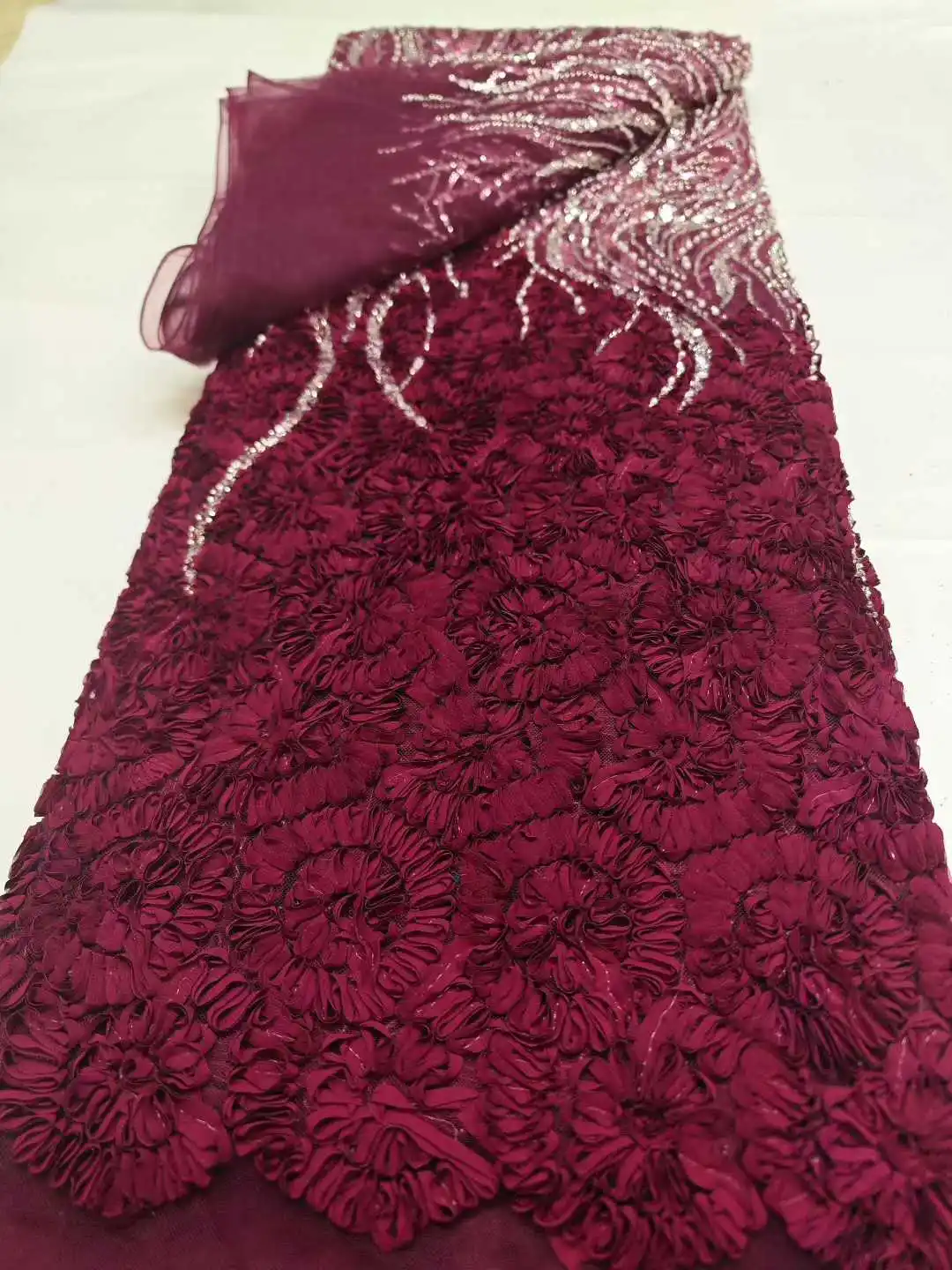 African 3D Lace Fabric 2026 High Quality Flower Nigeria Lace French Beaded Lace Fabric Embroidered Sequin Lace For Wedding Dress
African 3D Lace Fabric 2026 High Quality Flower Nigeria Lace French Beaded Lace Fabric Embroidered Sequin Lace For Wedding Dress