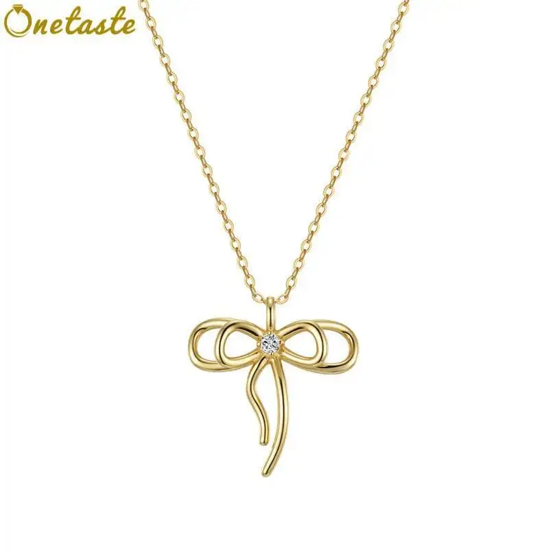 925 Sterling Silver Bowknot Charm Pendant Necklace For Women Cubic Zirconia Trendy Dainty Lightweight 45CM Necklaces Party Gift
925 Sterling Silver Bowknot Charm Pendant Necklace For Women Cubic Zirconia Trendy Dainty Lightweight 45CM Necklaces Party Gift