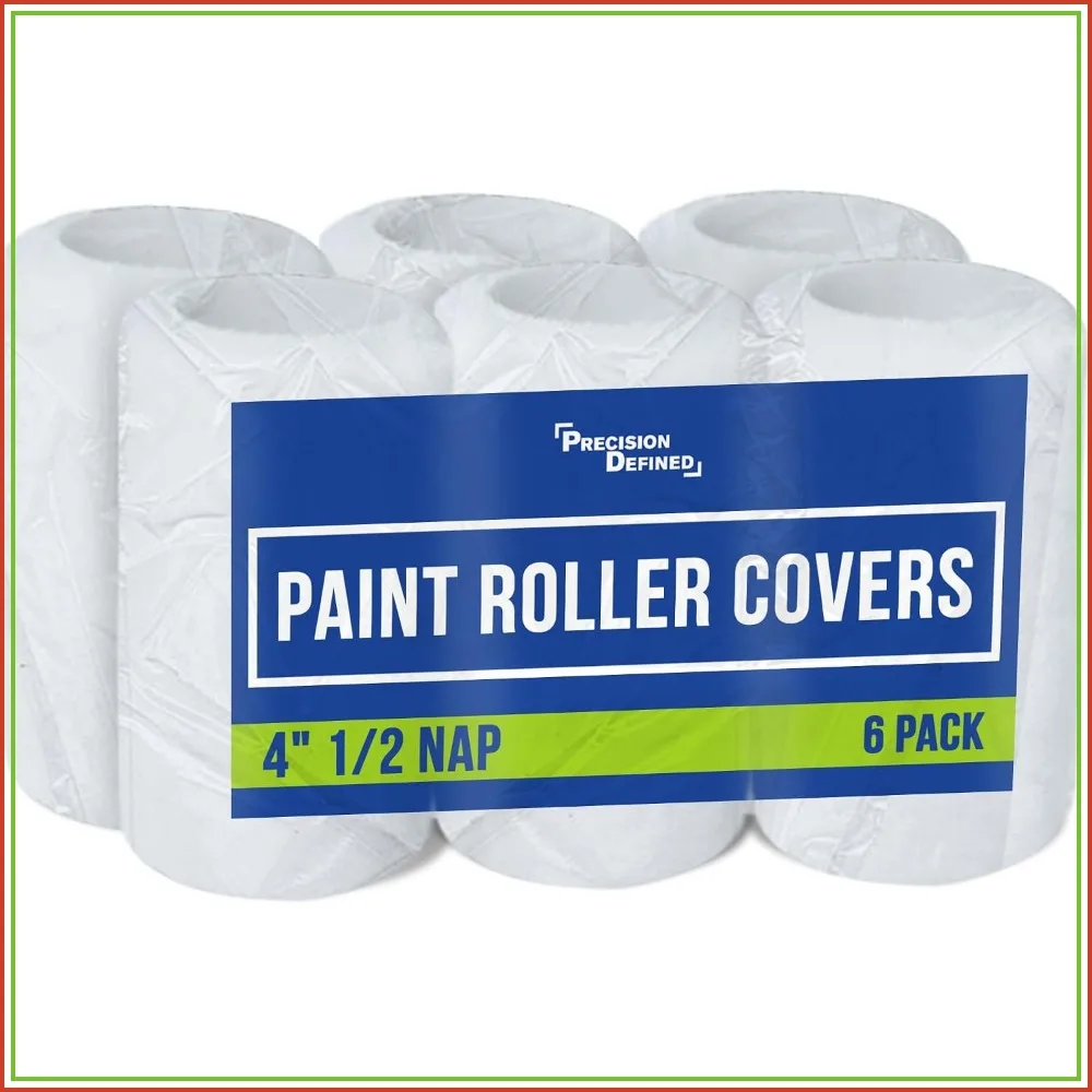 4-Inch Paint Roller Covers 6-Pack, Smooth Finish, No Fuzz, Universal Fit
4-Inch Paint Roller Covers 6-Pack, Smooth Finish, No Fuzz, Universal Fit