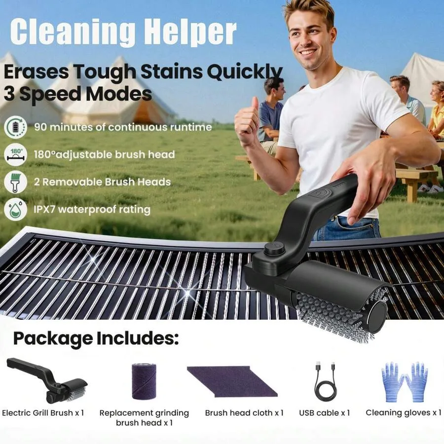 BBQ Grill Brush 3-Speed Settings Electric Grill Brush, 180° Adjustable Head, 90 M Grill Cleaner For Outdoor Griddles Smokers
BBQ Grill Brush 3-Speed Settings Electric Grill Brush, 180° Adjustable Head, 90 M Grill Cleaner For Outdoor Griddles Smokers