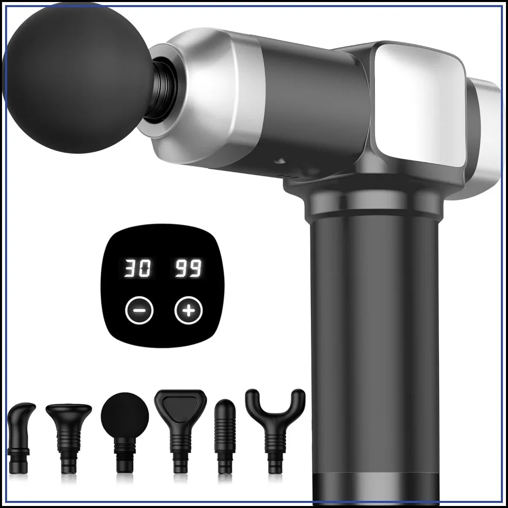 Deep Tissue Massage Gun, Handheld Percussion Muscle Massager for Back, Neck & Shoulder Pain Relief, 30 Speeds, 6 Heads, Gift
Deep Tissue Massage Gun, Handheld Percussion Muscle Massager for Back, Neck & Shoulder Pain Relief, 30 Speeds, 6 Heads, Gift