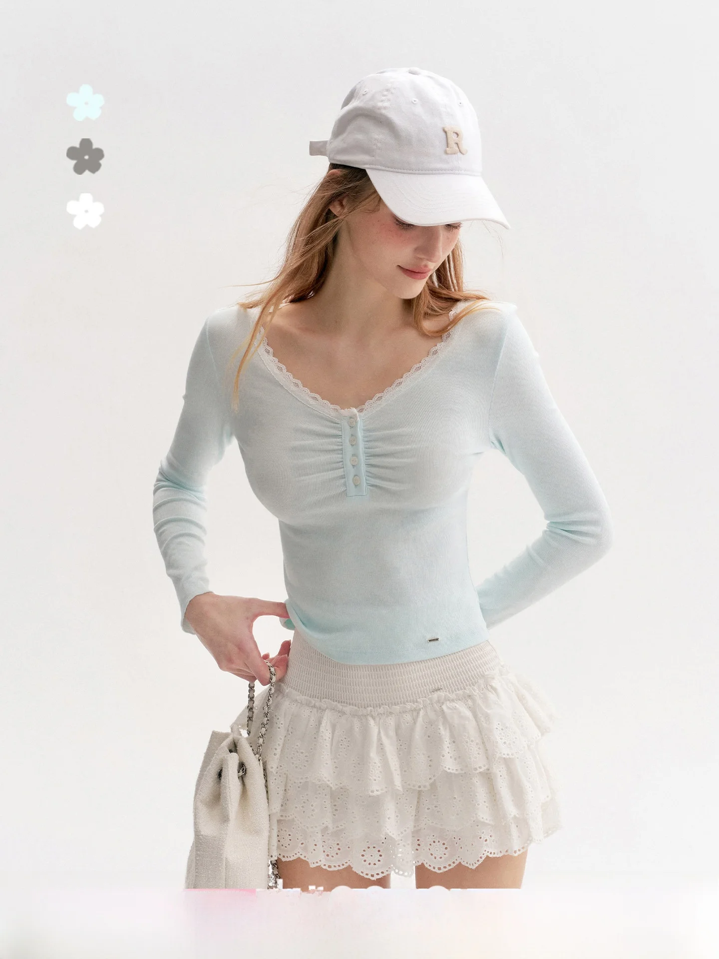 Romantic Lace Trim Knitted Long Sve V-Ne T-irt by Kroche Breathable Cotton Rayon Blend Summer Top for Women
Romantic Lace Trim Knitted Long Sve V-Ne T-irt by Kroche Breathable Cotton Rayon Blend Summer Top for Women