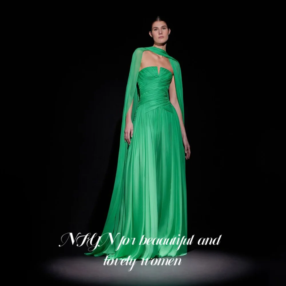 NFYN Green Elegant Prom Dress V-Neck Backless Prom Gown Satin Pleated Trailing Party Empire Evening Dresses for Woman Customized
NFYN Green Elegant Prom Dress V-Neck Backless Prom Gown Satin Pleated Trailing Party Empire Evening Dresses for Woman Customized