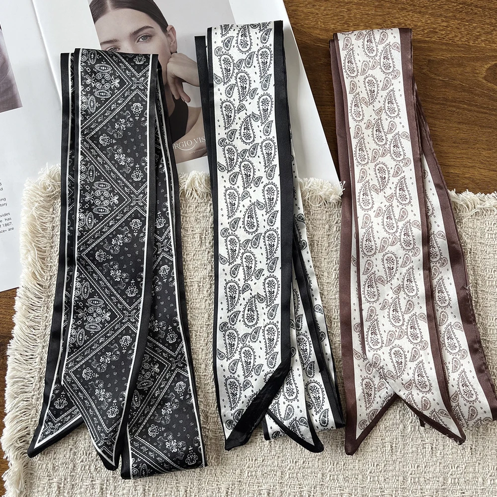 Fashion Cashew Print Long Scarf Vintage Versatile Narrow Scarf with Silk Scarf Multifunctional Women's Decorative Scarf Hairband
Fashion Cashew Print Long Scarf Vintage Versatile Narrow Scarf with Silk Scarf Multifunctional Women's Decorative Scarf Hairband