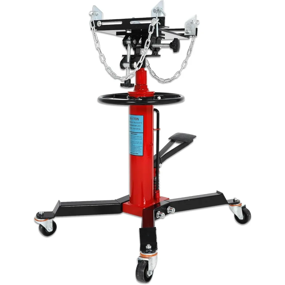 1800 lbs Capacity 360° Swivel Wheel Hydraulic Transmission Jack with Foot Pedal, 0.8 Ton Telescopic Lift
1800 lbs Capacity 360° Swivel Wheel Hydraulic Transmission Jack with Foot Pedal, 0.8 Ton Telescopic Lift