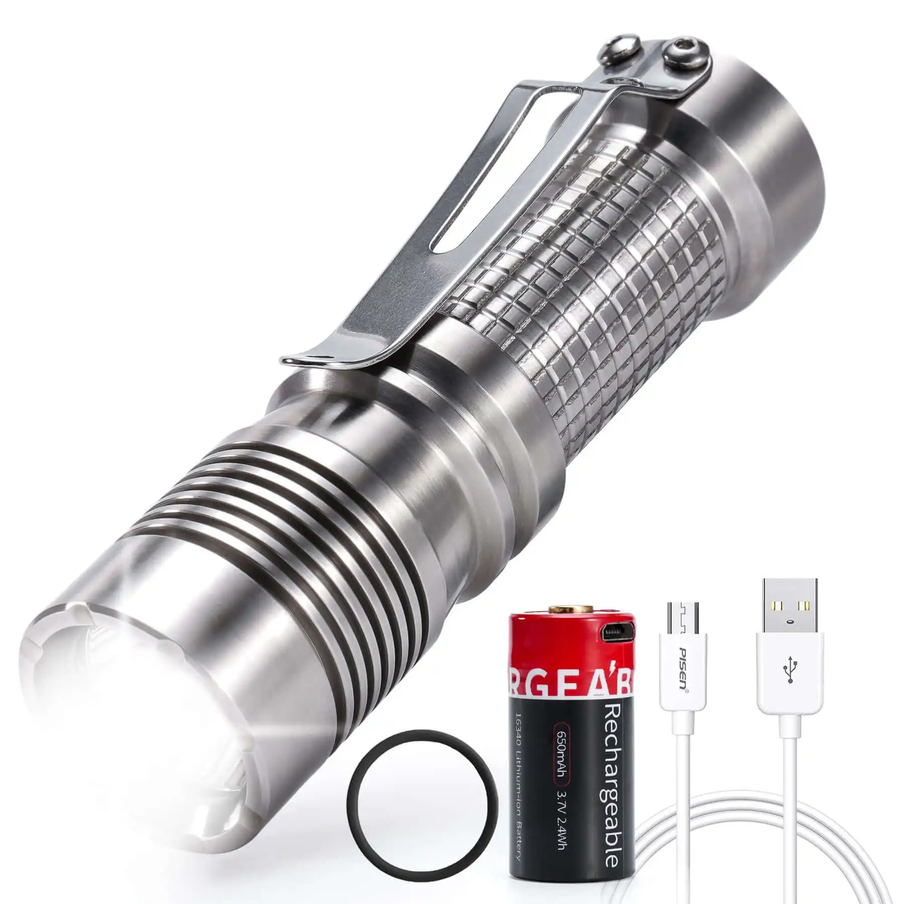 Keyunity KF01 1050lm Stainless Steel Rechargeable Flashlight
Keyunity KF01 1050lm Stainless Steel Rechargeable Flashlight