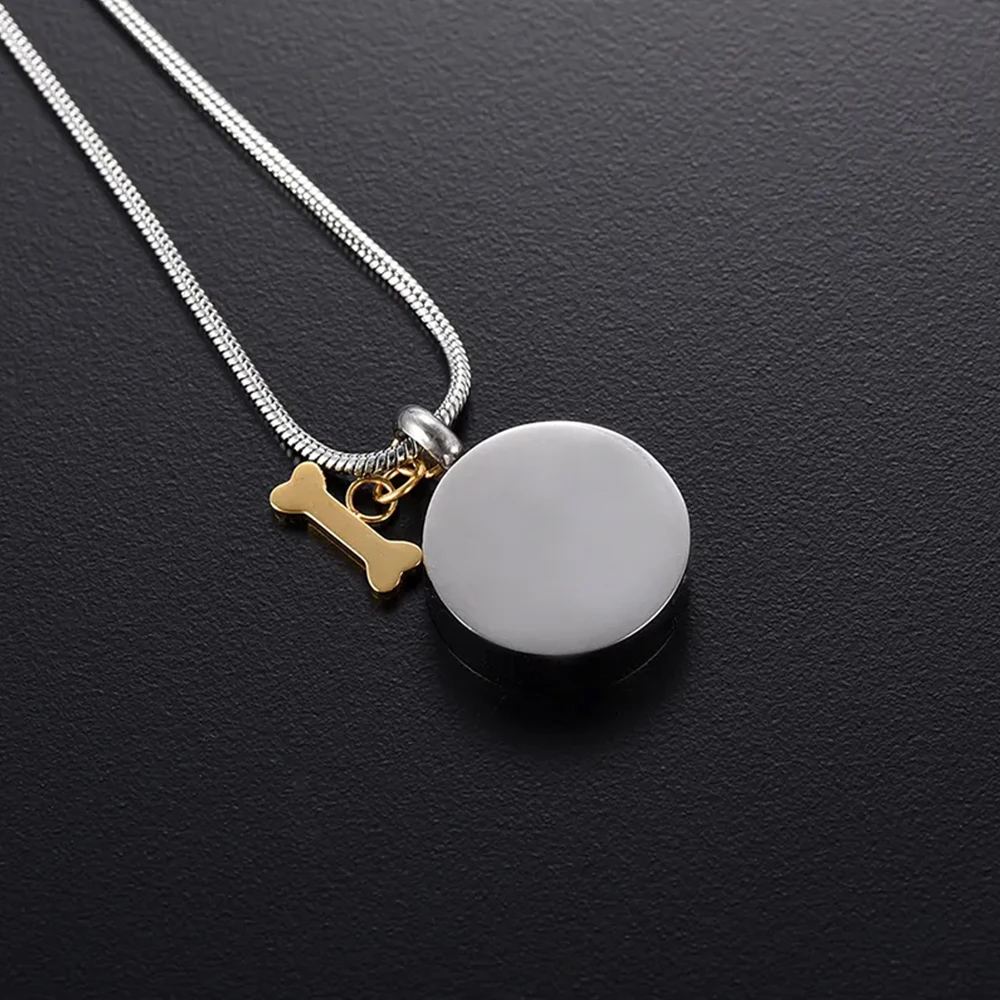 Pet Ashes Necklace Cremation Jewelry for Ashes Paw Print Round Pendant Memorial Necklace with Dog Bone Keepsake Jewelry for Dog
Pet Ashes Necklace Cremation Jewelry for Ashes Paw Print Round Pendant Memorial Necklace with Dog Bone Keepsake Jewelry for Dog
