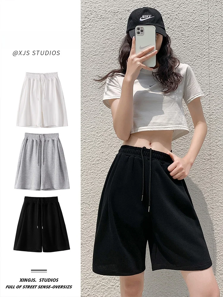 Black Sports Shorts Women's Summer Loose High Waist Thin Straight Leg Slimming Mid-Calf Casual Wide Leg Five-Quarter Pants
Black Sports Shorts Women's Summer Loose High Waist Thin Straight Leg Slimming Mid-Calf Casual Wide Leg Five-Quarter Pants