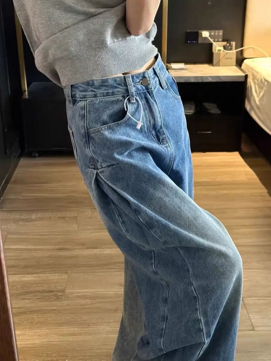 Y2K American Style Pleated Deconstruction Curved Knife Jeans Women Summer Lazy Old Money Wide Leg Pants
Y2K American Style Pleated Deconstruction Curved Knife Jeans Women Summer Lazy Old Money Wide Leg Pants