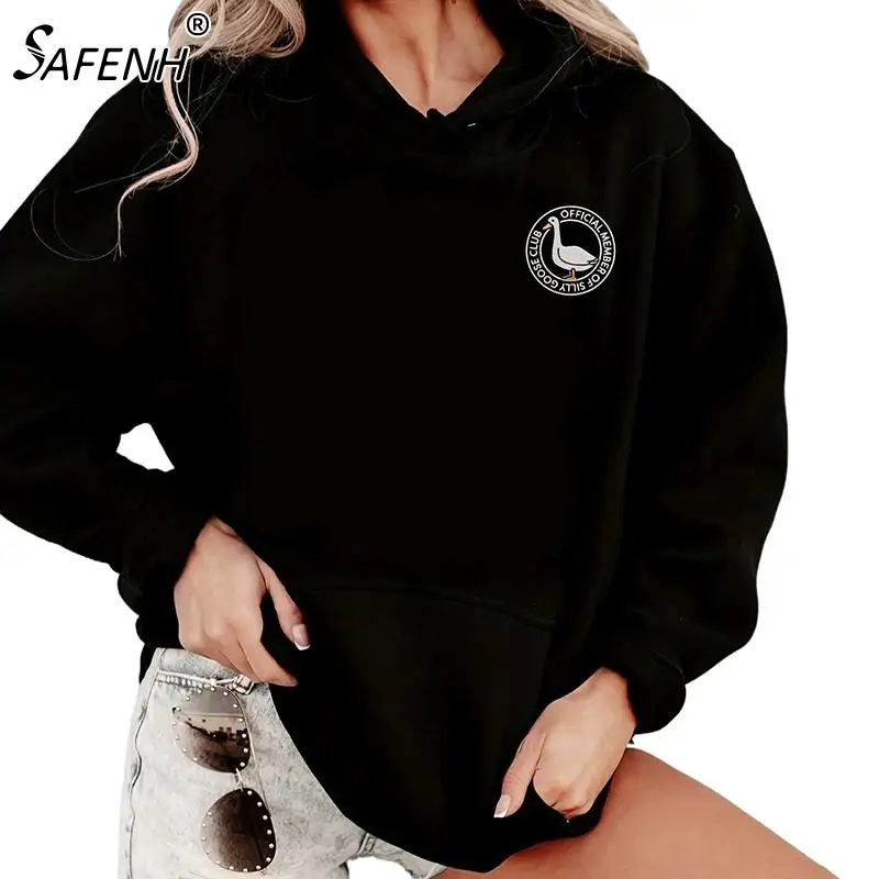 Women's Sweatshirt Cartoon Duck Pattern Hooded Drop Shoulder Long Sleeve Women's Top Casual Loose Hoodie Black
Women's Sweatshirt Cartoon Duck Pattern Hooded Drop Shoulder Long Sleeve Women's Top Casual Loose Hoodie Black