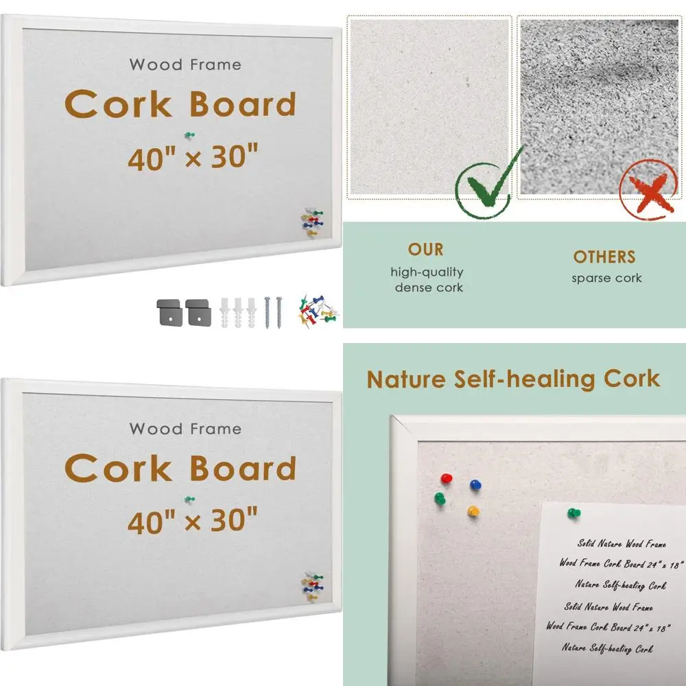White Wooden Corkboard with Push Pins, Home and Office Notice Board
White Wooden Corkboard with Push Pins, Home and Office Notice Board