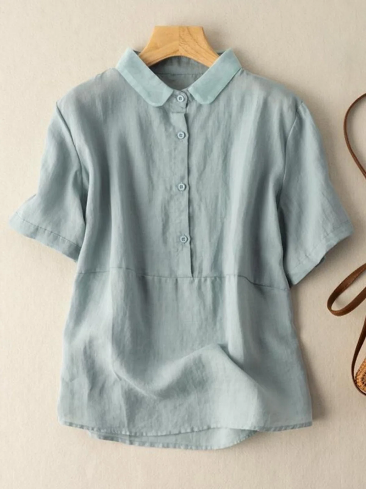 Retro Linen Short Sleeve Shirt Women Summer Loose Casual Slim Fit Collar Cotton Linen T-Shirt Top Comfortable Breathable
Retro Linen Short Sleeve Shirt Women Summer Loose Casual Slim Fit Collar Cotton Linen T-Shirt Top Comfortable Breathable